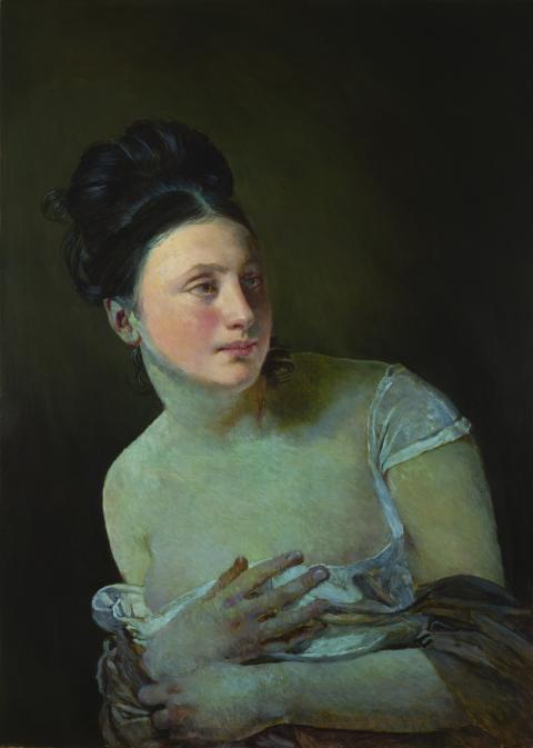 Dubufe painting with a green tint